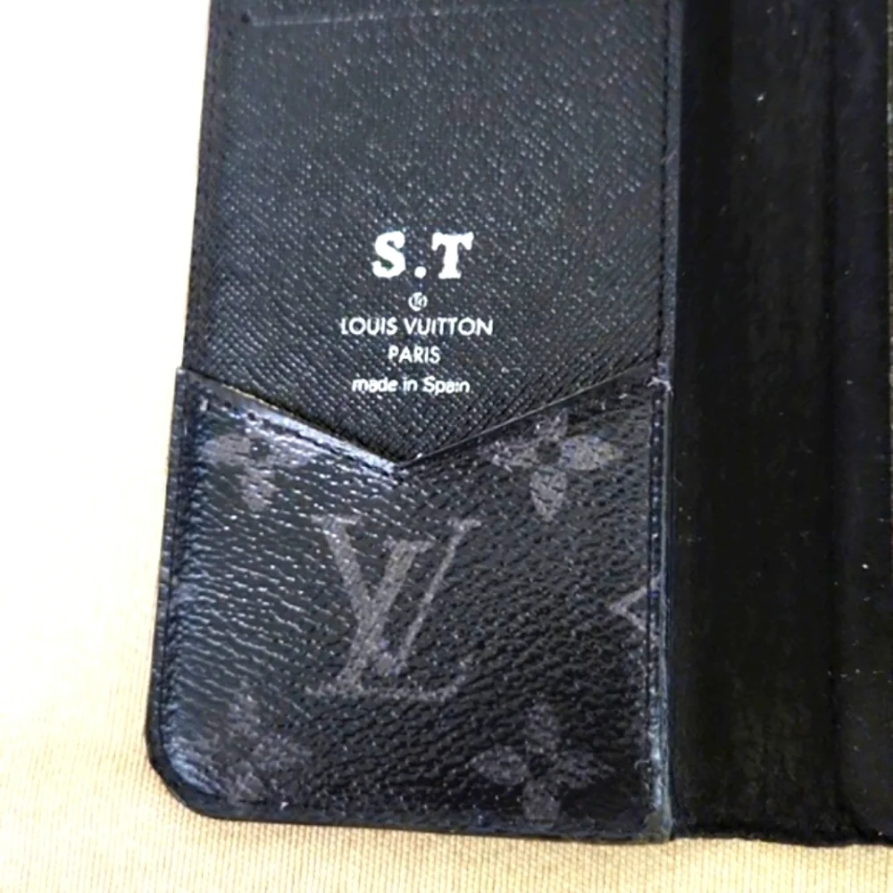 LOUIS VUITTON Monogram Eclipse Canvas iPhone X FolioCase Black/Grey